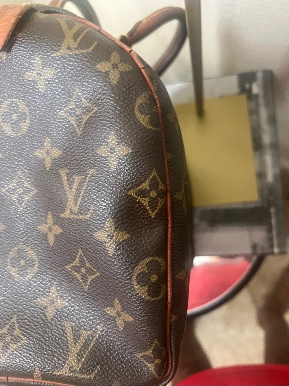 Louis Vuitton Monogram Canvas Satchel with Tan Leather Handles speedy 30